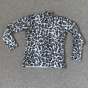 Leopard Print Mock Neck Top in size L